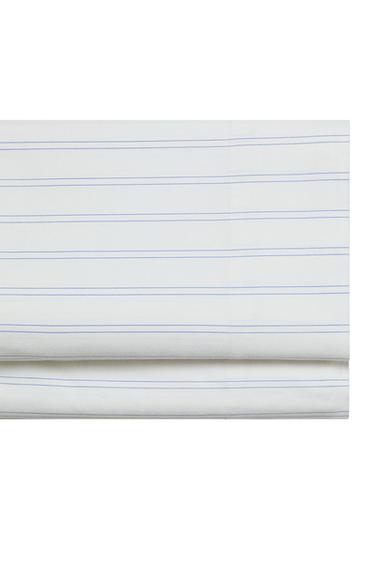 COTTON FLAT SHEET WITH DOUBLE STRIPES - Oyster-white by Zara
