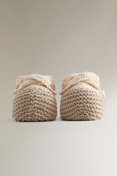BALLERINES TRICOT DOUBLE BRIDE - Beige clair de Zara - Image 2