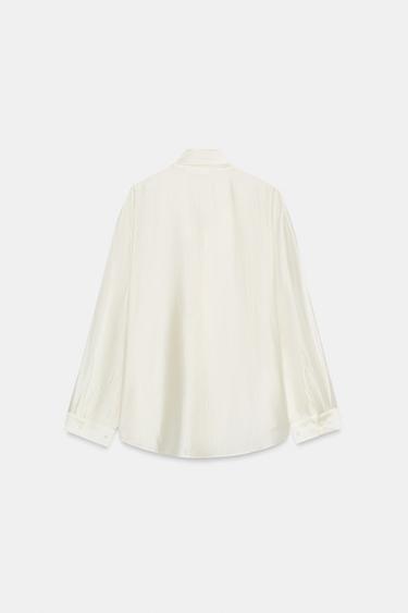 CHEMISE FLUIDE À NŒUDS ZW COLLECTION - Blanc de Zara - Image 3