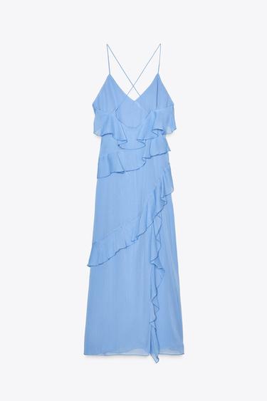 ZW COLLECTION RUFFLED DRESS - Mid-blue by Zara - Image 7
