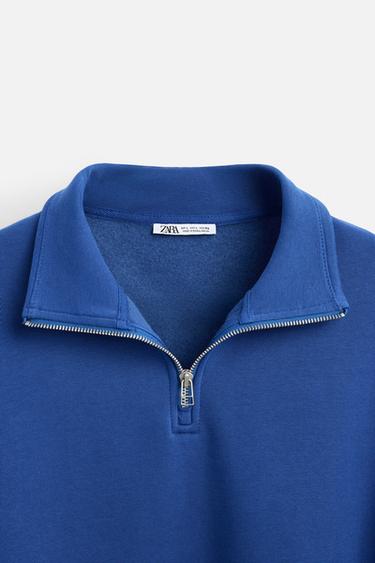 BASIC QUARTER ZIP SWEATSHIRT - Bluish by Zara - Image 7