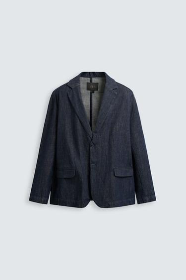 BLAZER DENIM RELAXED FIT - Índigo de Zara