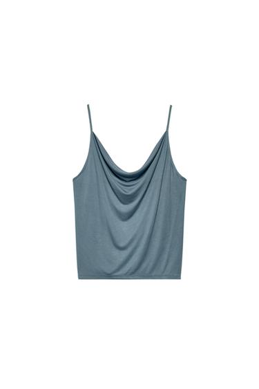 TOP DRAPEADO MARISA BERENSON X ZARA - Azul medio de Zara