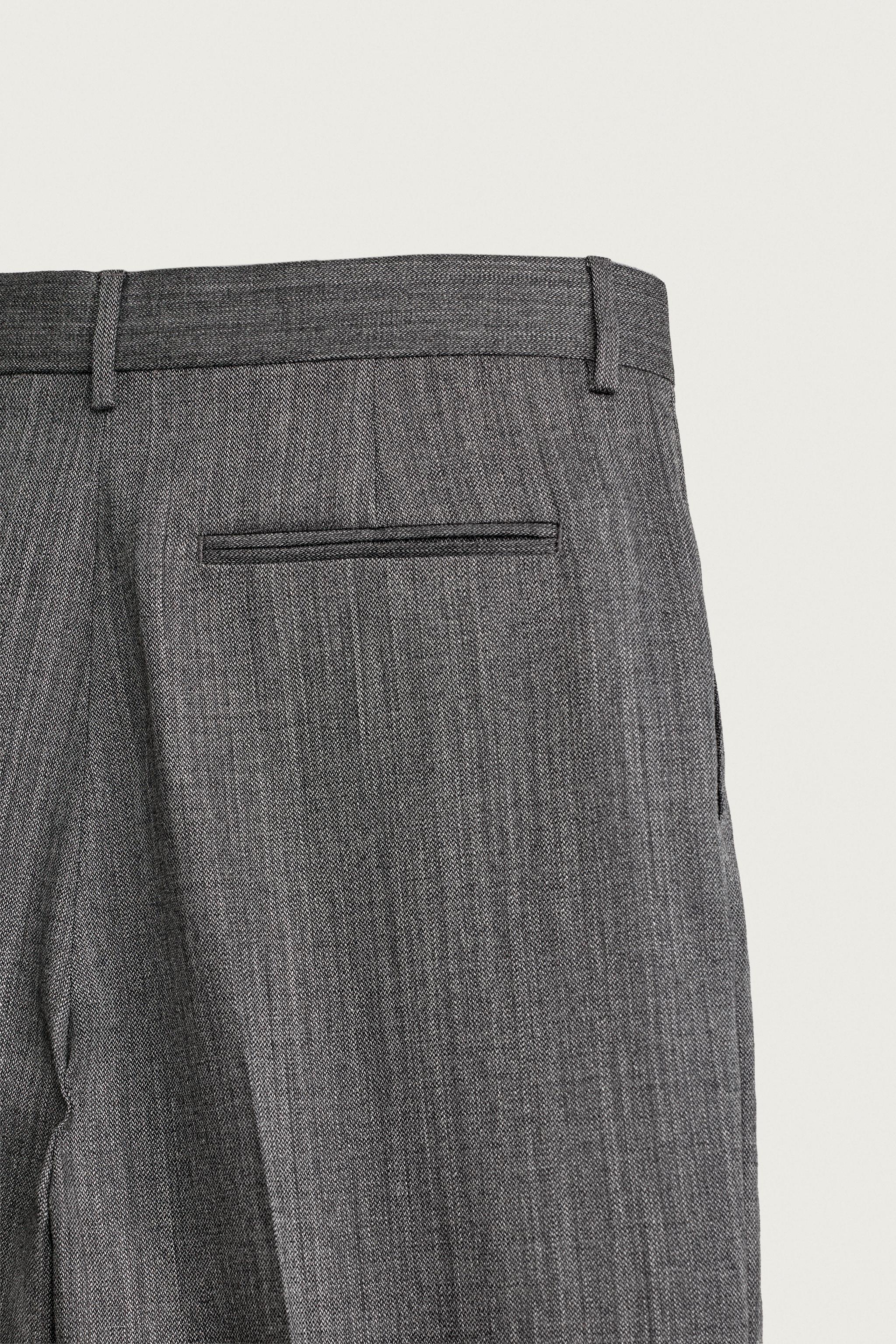 100% WOOL RELAXED FIT SUIT PANTS