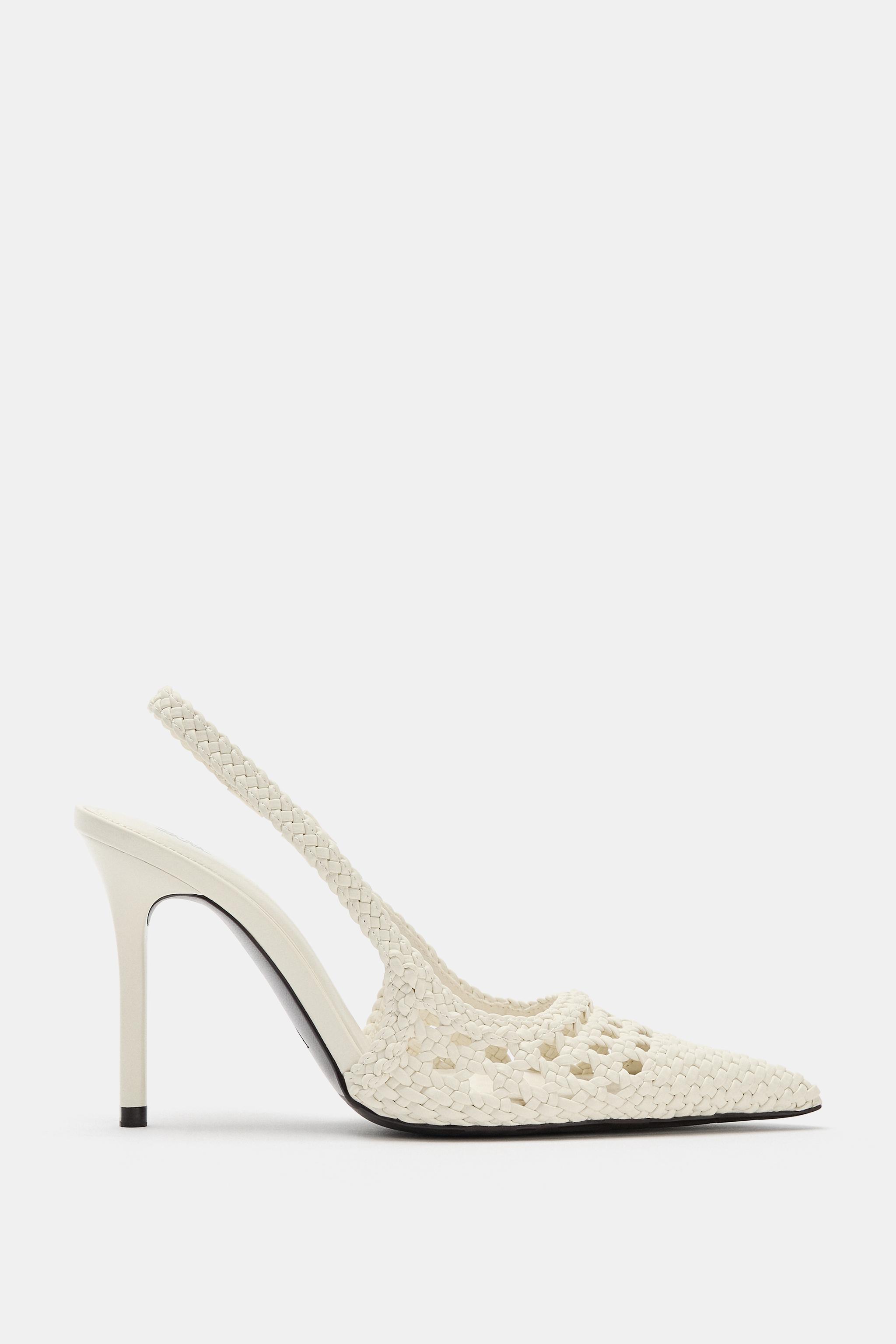 Женские туфли Zara BRAIDED SLINGBACK HEELS