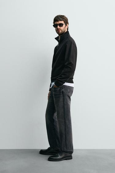 SWEAT COL ZIPPÉ BASIQUE - Noir de Zara - Image 3