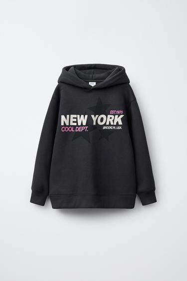 Zara TEXT PRINT SWEATSHIRT - Anthracite grey - Image 0