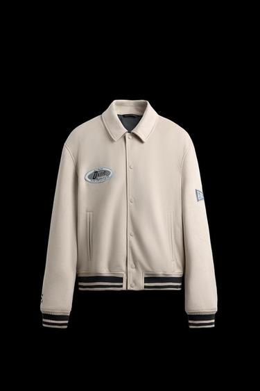 FAUX SUEDE JACKET WITH PATCH AND EMBROIDERY DETAIL - Ecru by Zara - Image 0
