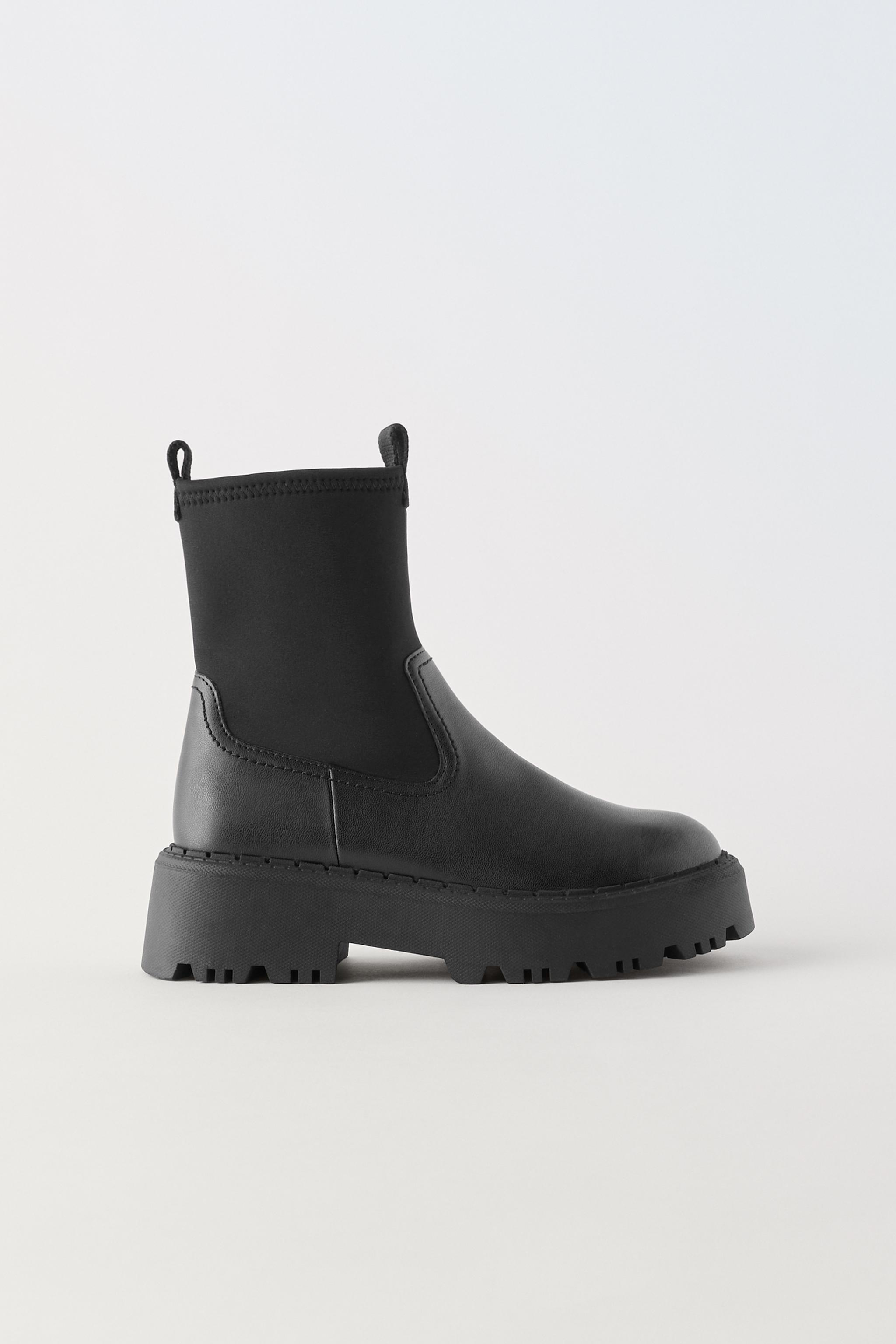 Zara Solid Black Boots Size 39 (EU) - 51% off
