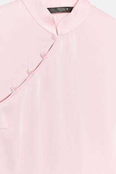 TOP SATIN BOUTONS LAT RAUX Rose Craie ZARA France top-satin-boutons-lat-raux-rose-craie-zara-france