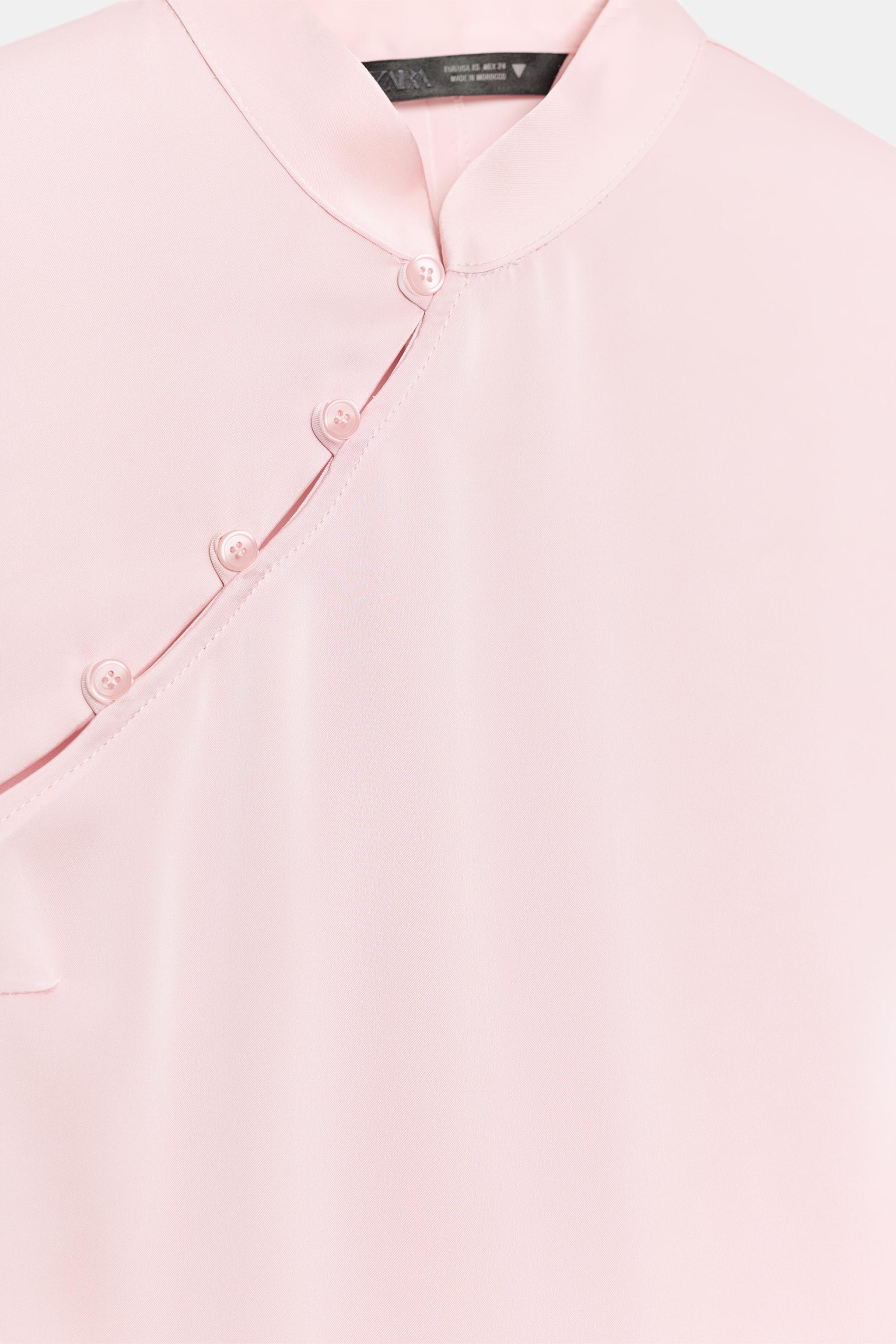 SATIN EFFECT TOP WITH SIDE BUTTONS