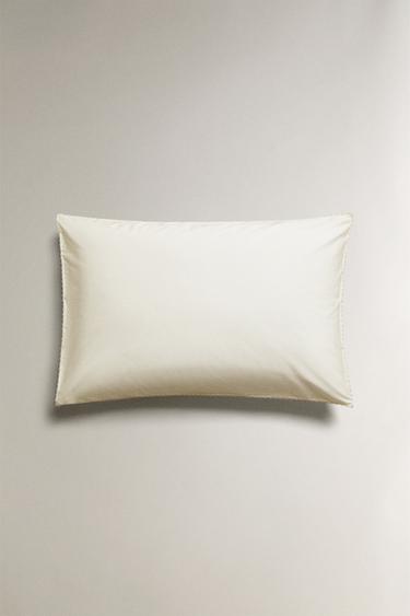 CHILDREN'S PILLOWCASE WITH EMBROIDERED TRIM DETAIL - Oyster-white by Zara