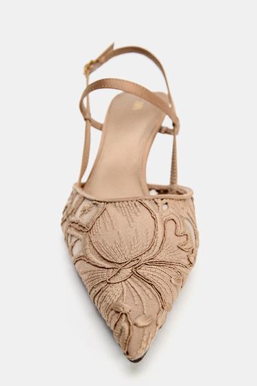 CHAUSSURES À TALONS BRODÉES - Beige de Zara - Image 2