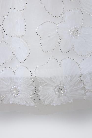 TULLE DRESS WITH BEADING - White by Zara - Image 3