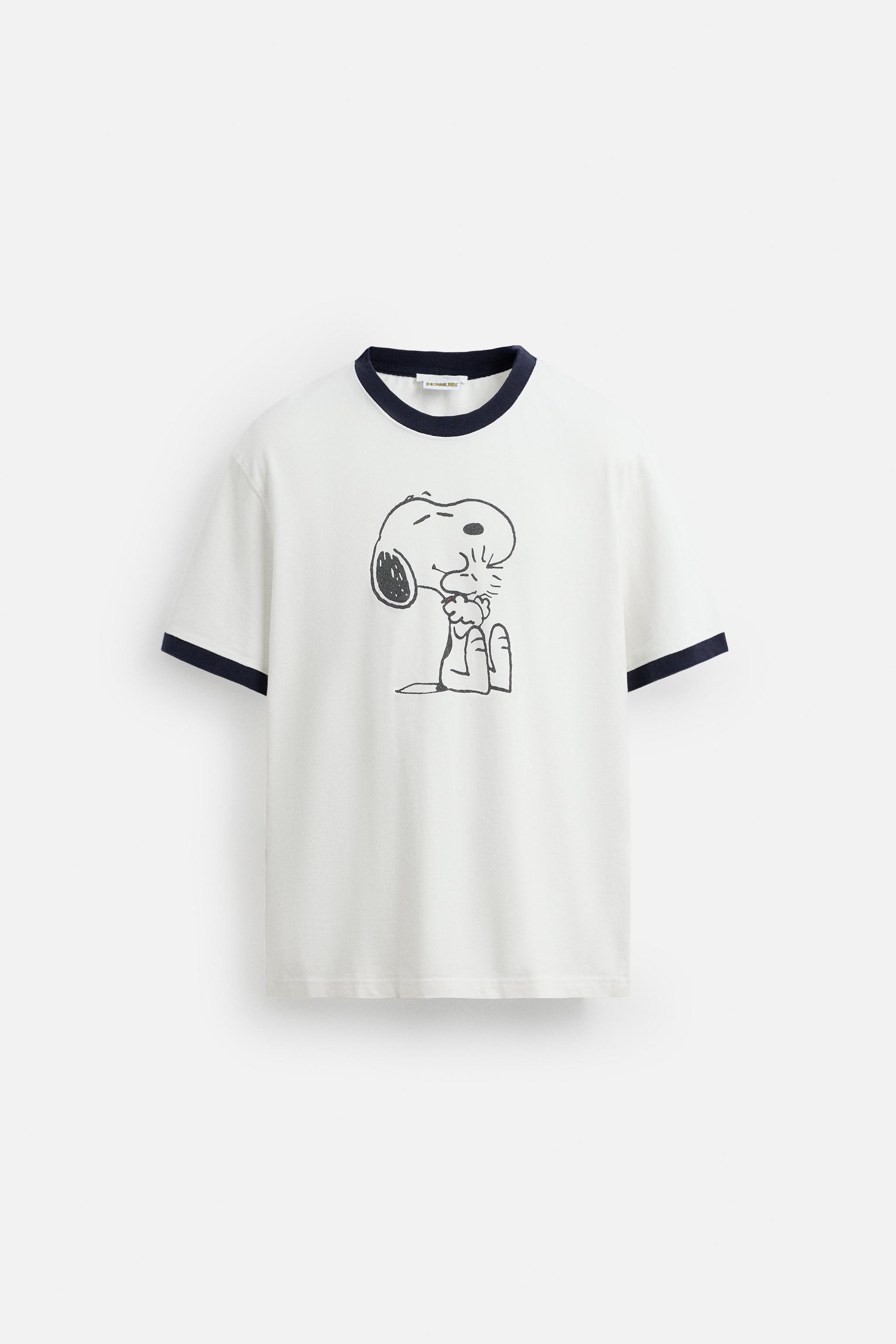 ZARA コントラスト スヌーピー Tシャツ 4087/446 CONTRAST SNOOPY ™ T-SHIRT - Oyster-white | ZARA Australia