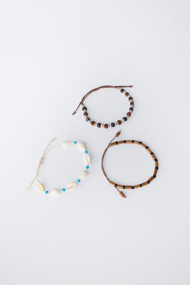 LOT DE TROIS BRACELETS FANTAISIE COQUILLAGES - Marron de Zara - Image 2