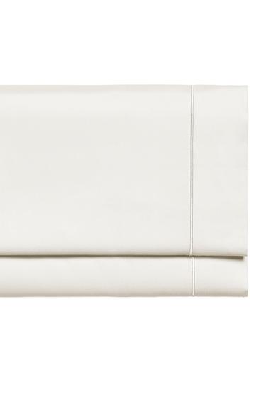 SATEEN FLAT SHEET WITH TRIM (300 THREAD COUNT) - White by Zara