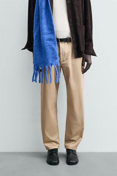 Zara REGULAR FIT CHINO PANTS - taupe brown