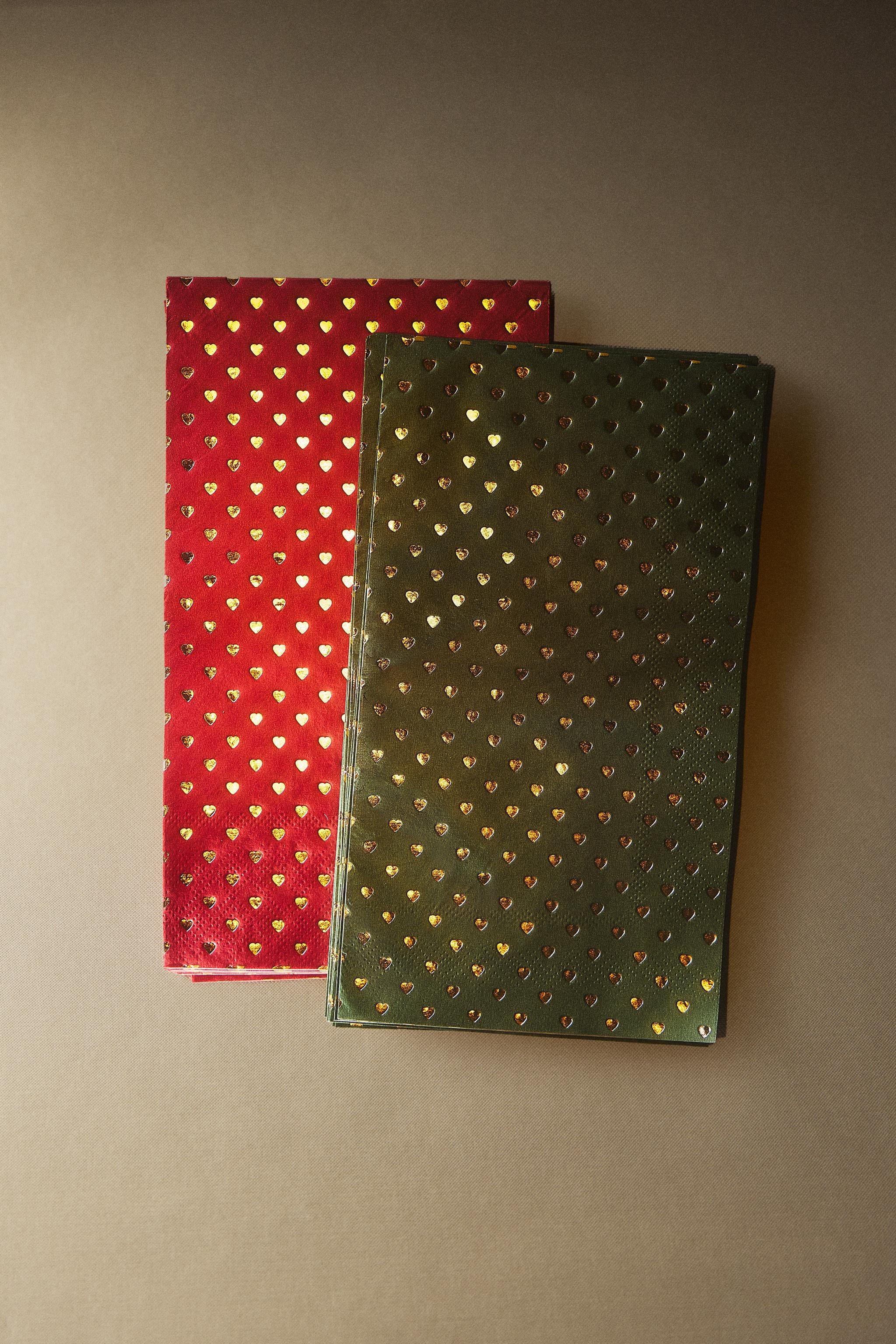 PACK OF CHRISTMAS HEART PAPER NAPKINS (PACK OF 30)