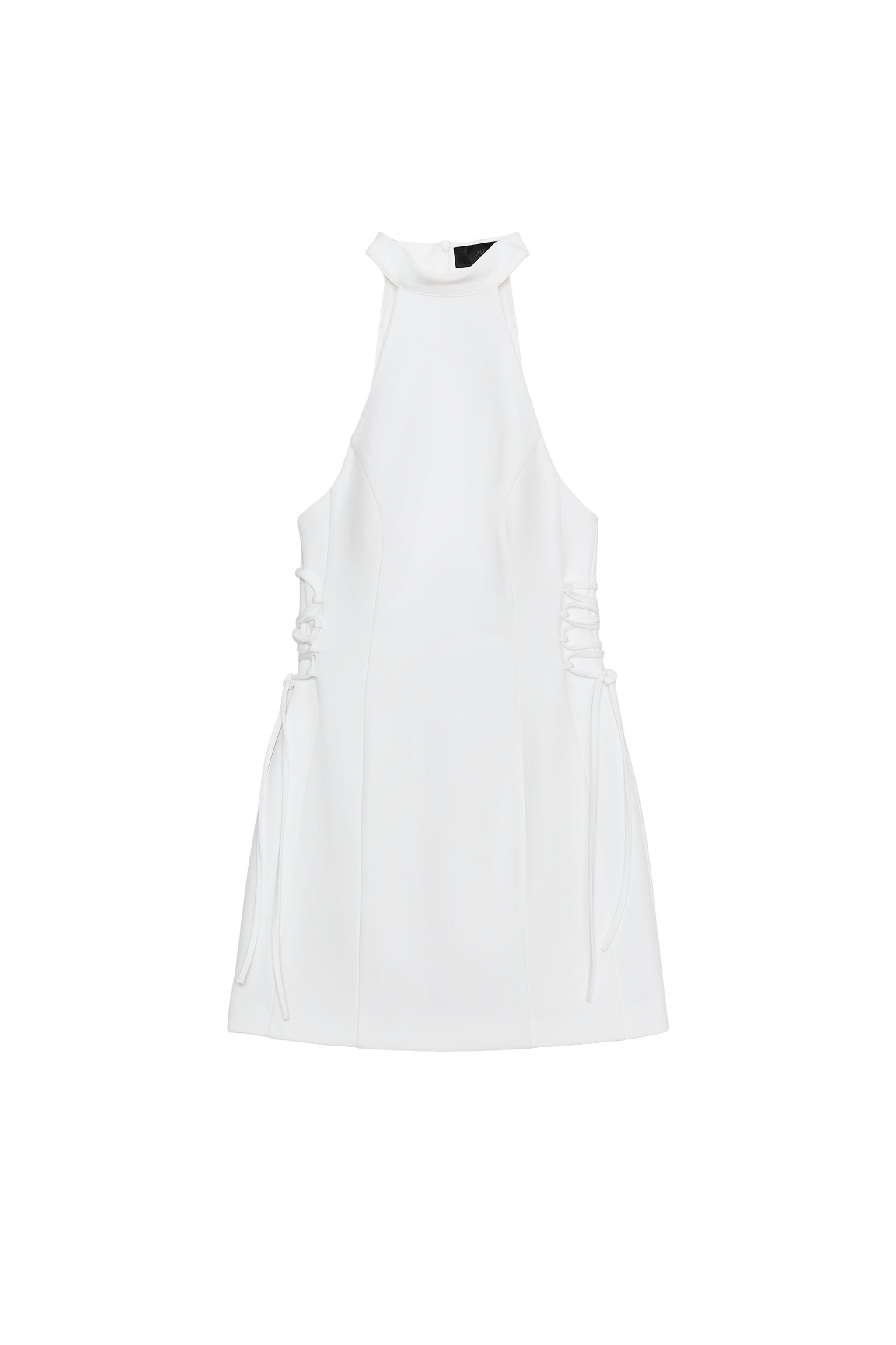 HALTER NECK DRESS WITH SIDE TIES