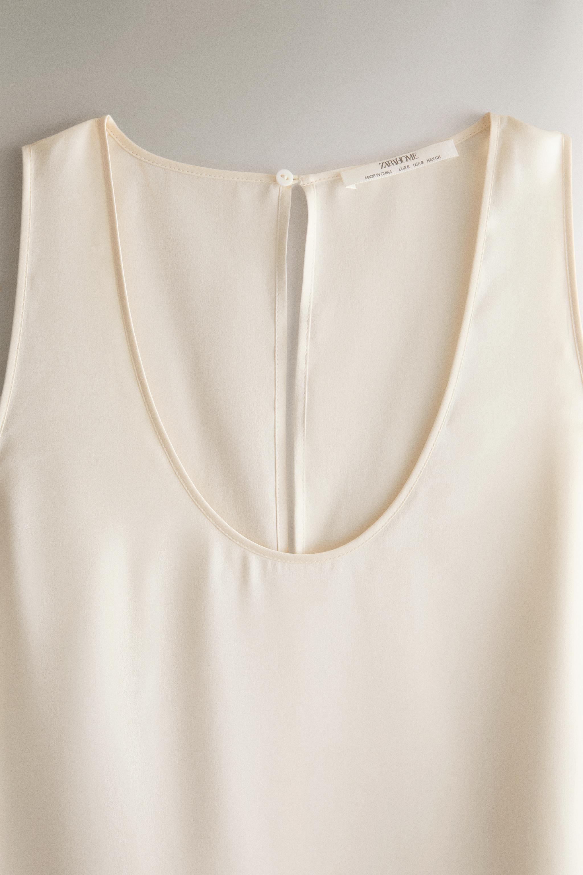 MULBERRY SILK TOP — Ecru