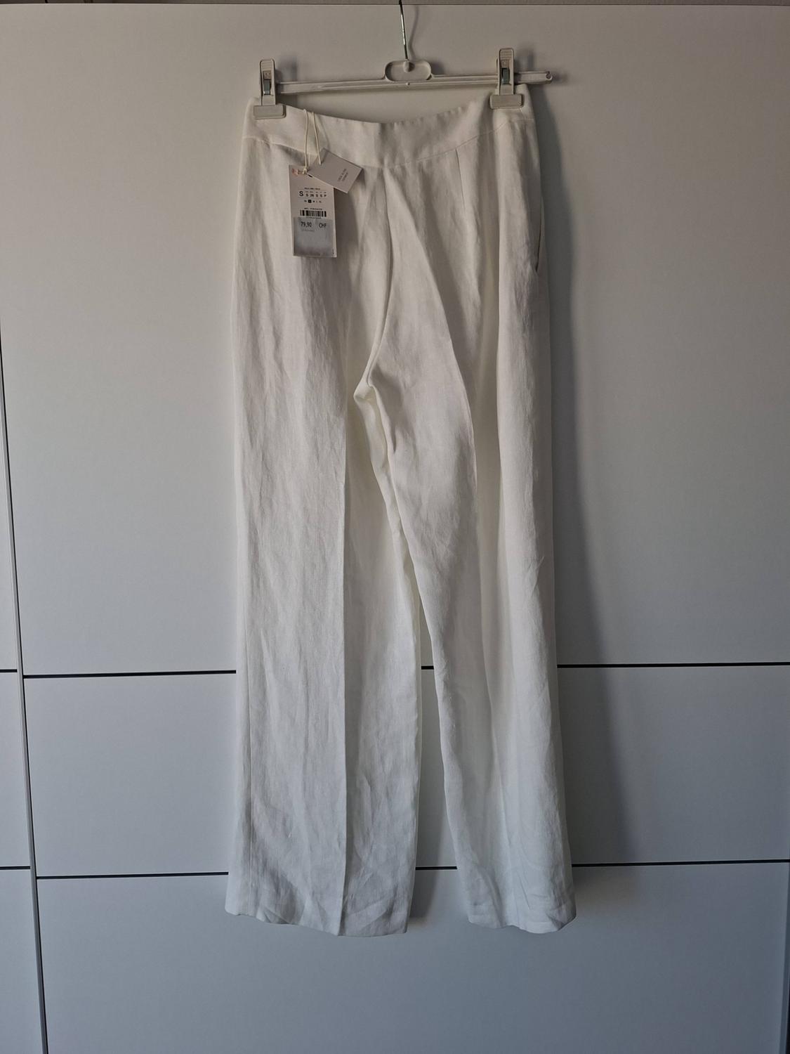 LINEN BLEND PLEATED TROUSERS ZW COLLECTION - Image 2