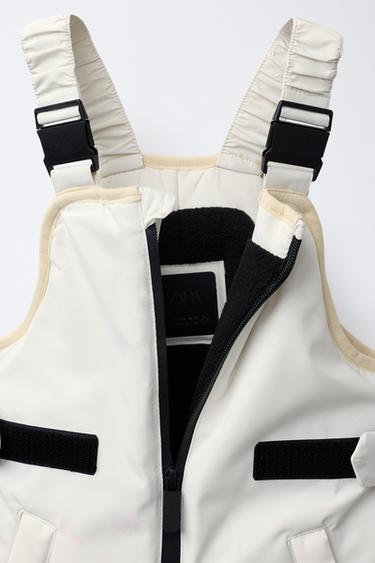 SALOPETTE LONGUE RÉSISTANTE À L'EAU ET AU VENT COLOR BLOCK - Écru de Zara - Image 2