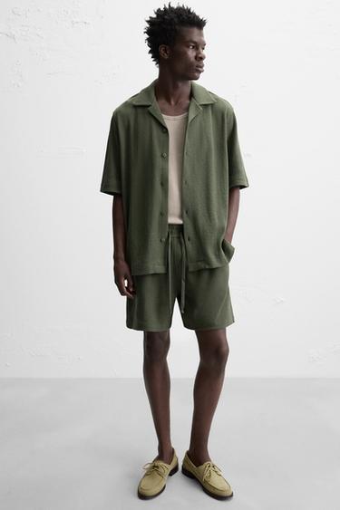 CHEMISE STRUCTURE JACQUARD - Kaki de Zara - Image 5