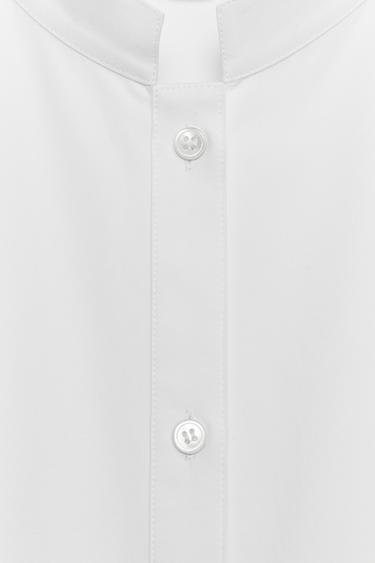 CHEMISE EN POPELINE À PLASTRON ZW COLLECTION - Blanc de Zara - Image 6