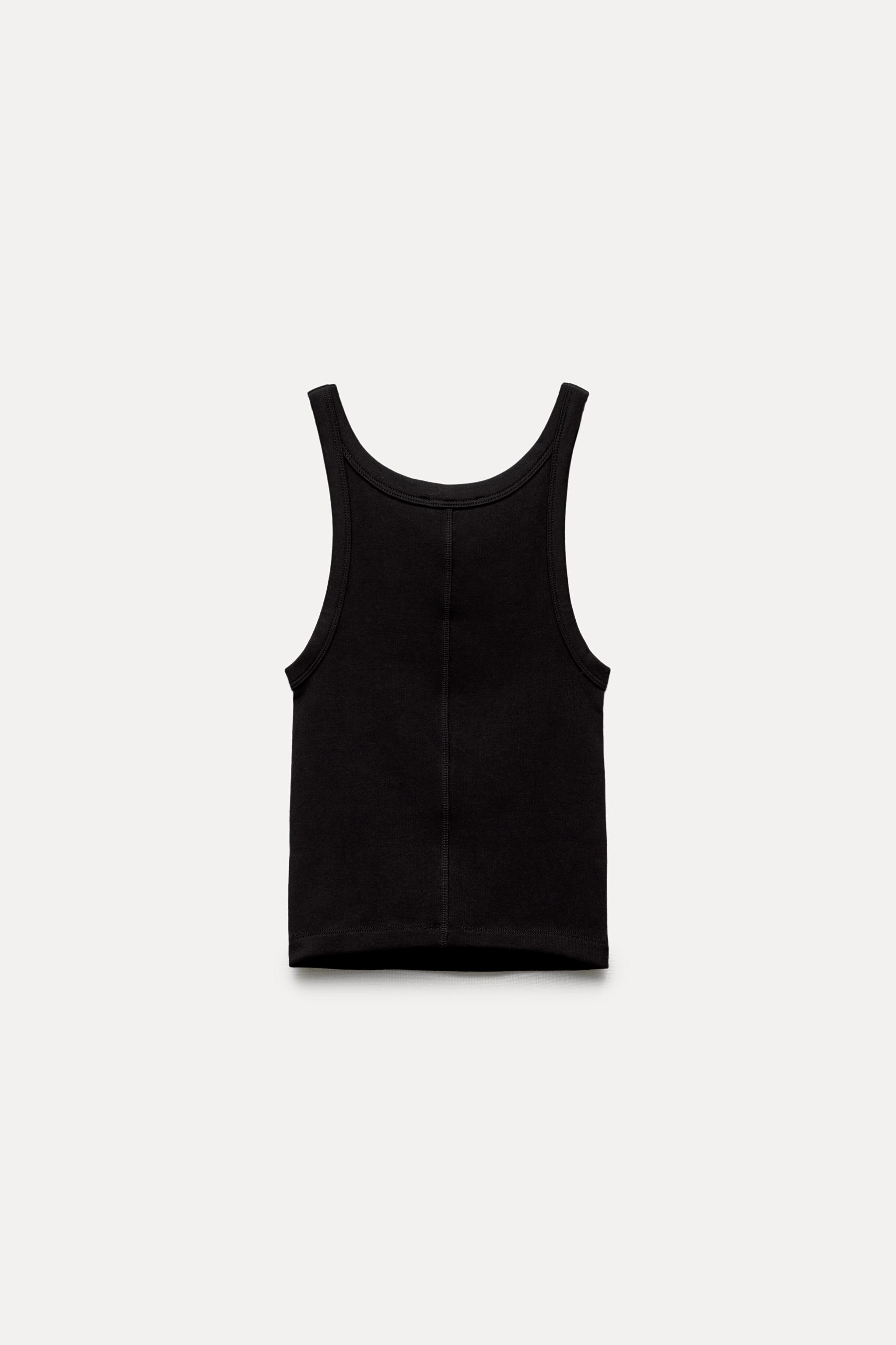 【上品】 HALTER CROP RIB TOP States United ZARA | Black - その他