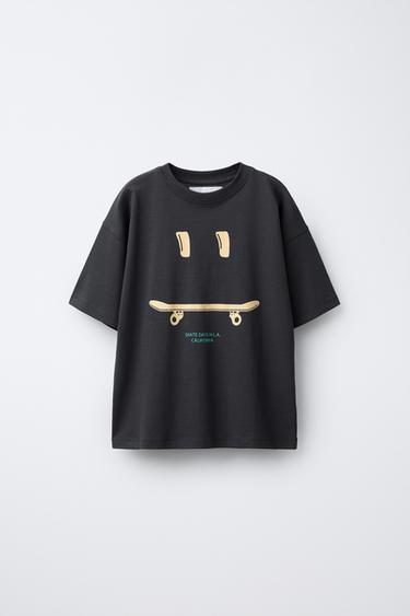 CAMISETA ESTAMPADA - Cinza-antracito da Zara