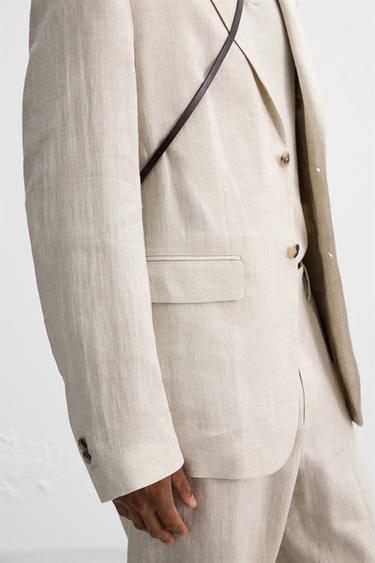 BLAZER DE COSTUME 100 % LIN - Sable de Zara - Image 5