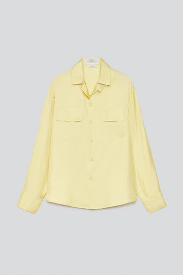 100% SILK POCKET SHIRT — Light yellow 1