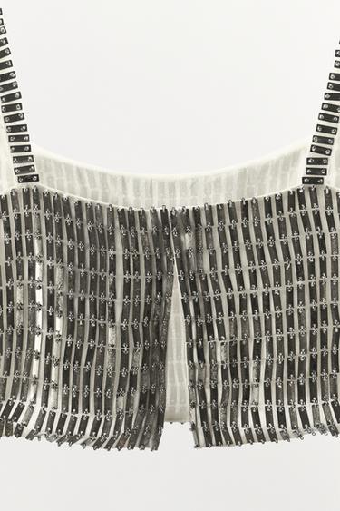 LIMITED EDITION METALLIC PIECES TOP - Silver by Zara - Image 5