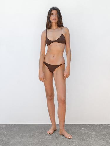 Braguita bikini tira fina - Marrón de Zara - Imagen 0