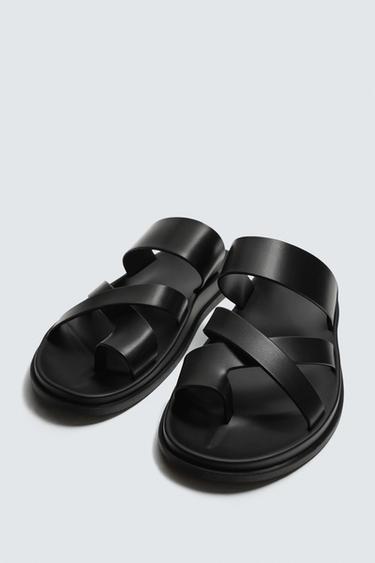 Zara STRAPPY SANDALS - Black