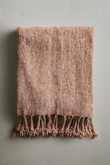 CHUNKY CHENILLE THROW - Pale pink by Zara - Image 4