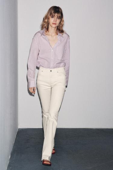 JEANS ZW COLLECTION BOOTCUT HOGE TAILLE - Ecru van Zara