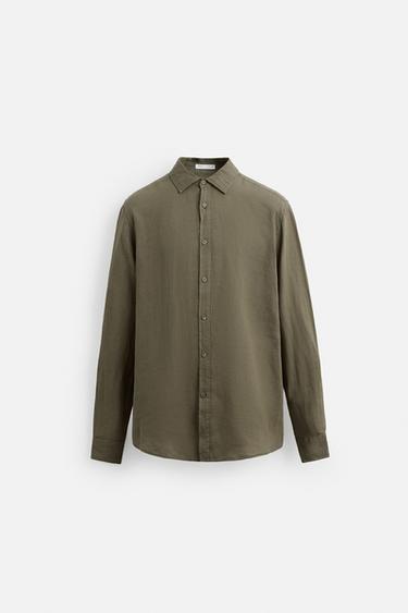 HEMD AUS 100 % LEINEN - Khaki von Zara - Bild 0
