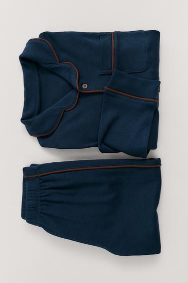 6-14 YEARS/ PYJAMAS WITH CONTRAST DETAIL — Navy blue 1