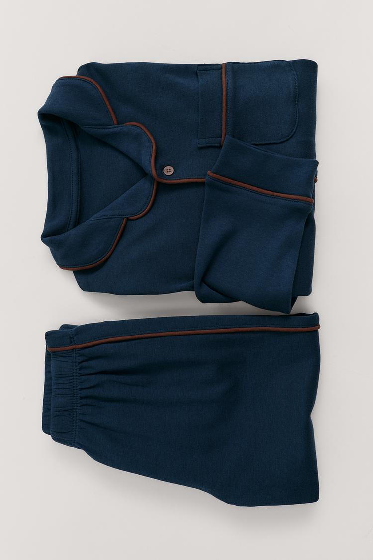 6-14 YEARS/ PYJAMAS WITH CONTRAST DETAIL — Navy blue
