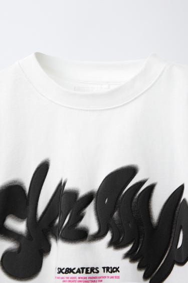 GRAFFITI T-SHIRT WITH LABEL - Oyster-white by Zara - Image 2