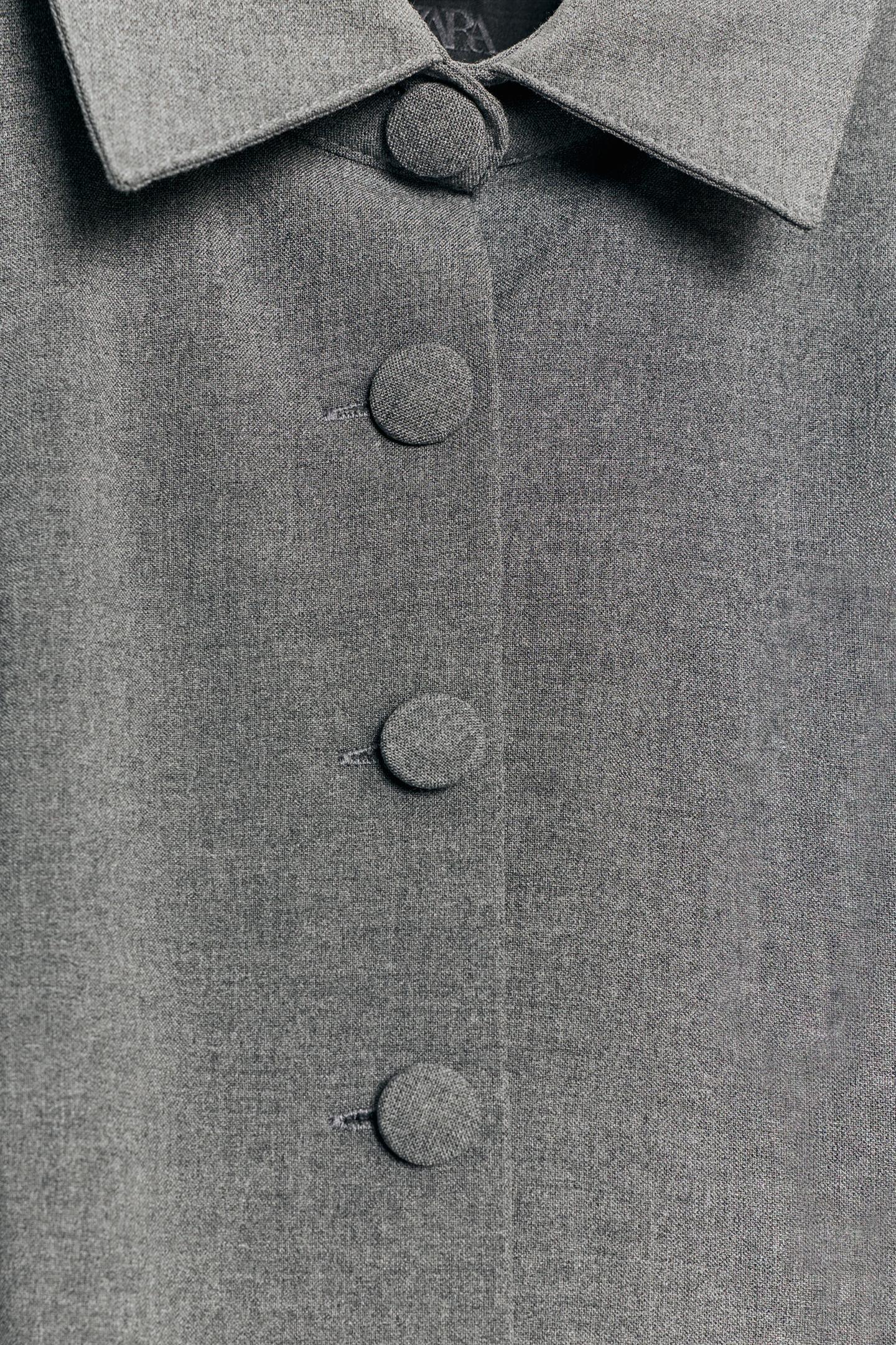 Женское платье Zara Mini Shirt Dress, цвет: Светлый серый — фото 8