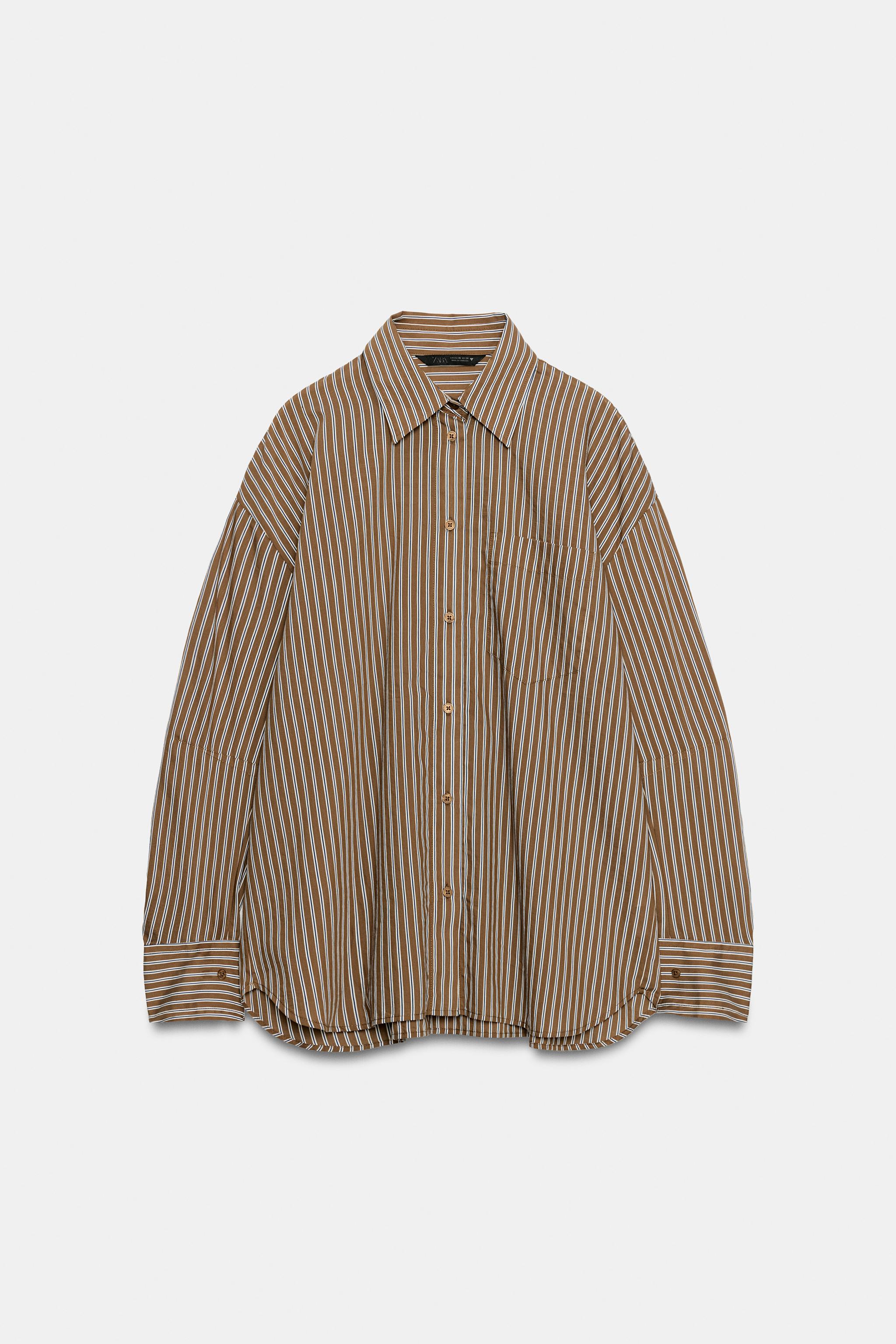 CHEMISE OVERSIZE À POCHE ET RAYURES