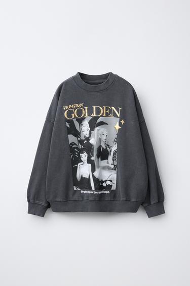 SUDADERA EFECTO LAVADO KPOP DEMON HUNTERS™ NETFLIX © - Gris antracita de Zara