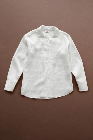 Striped flowing shirt - STUDIO — Ecru 1