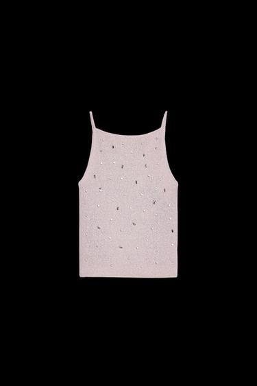TOP ESPALDA DESCUBIERTA JOYAS - Rosa pastel de Zara - Imagen 0