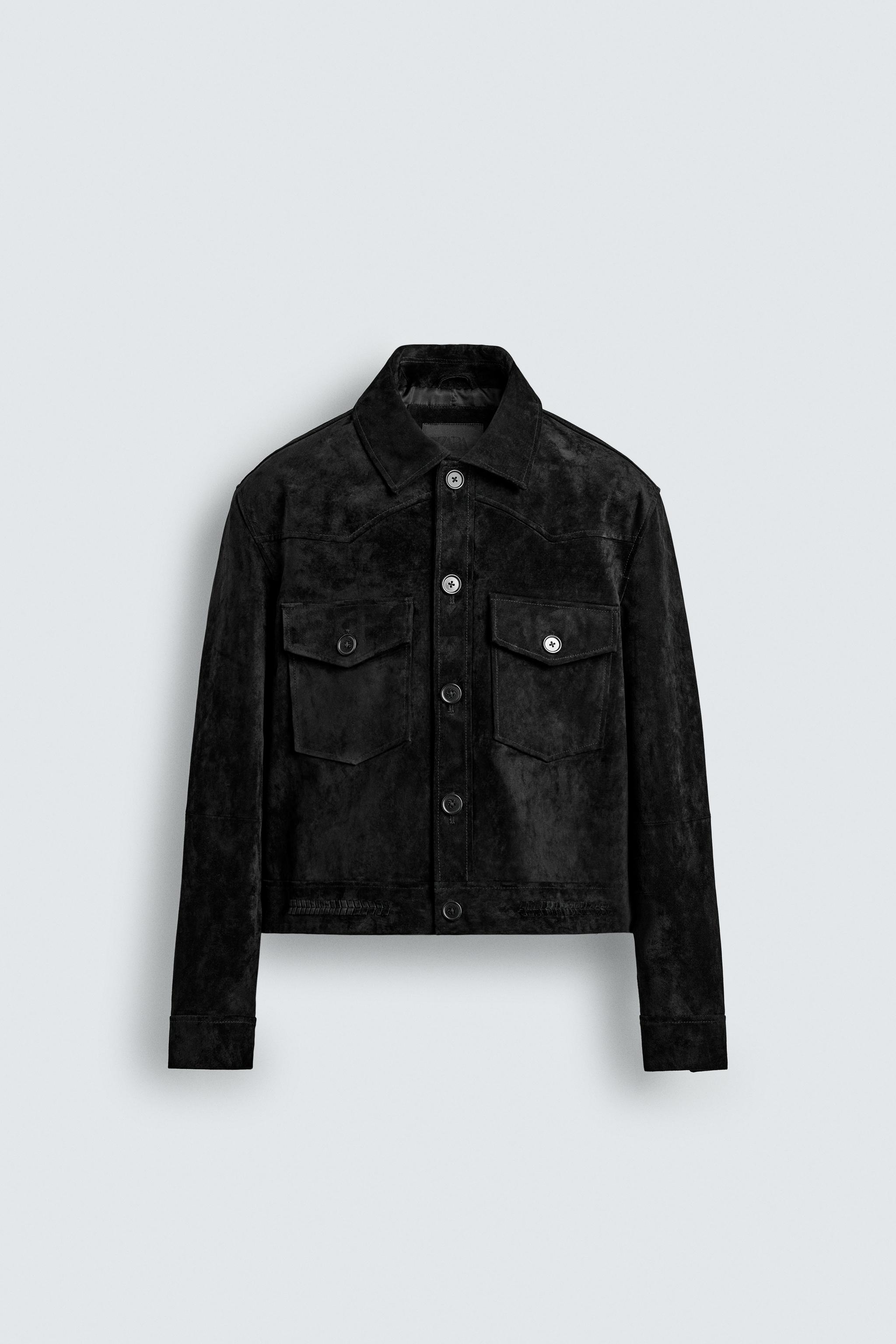 SUEDE LEATHER CROPPED FIT JACKET