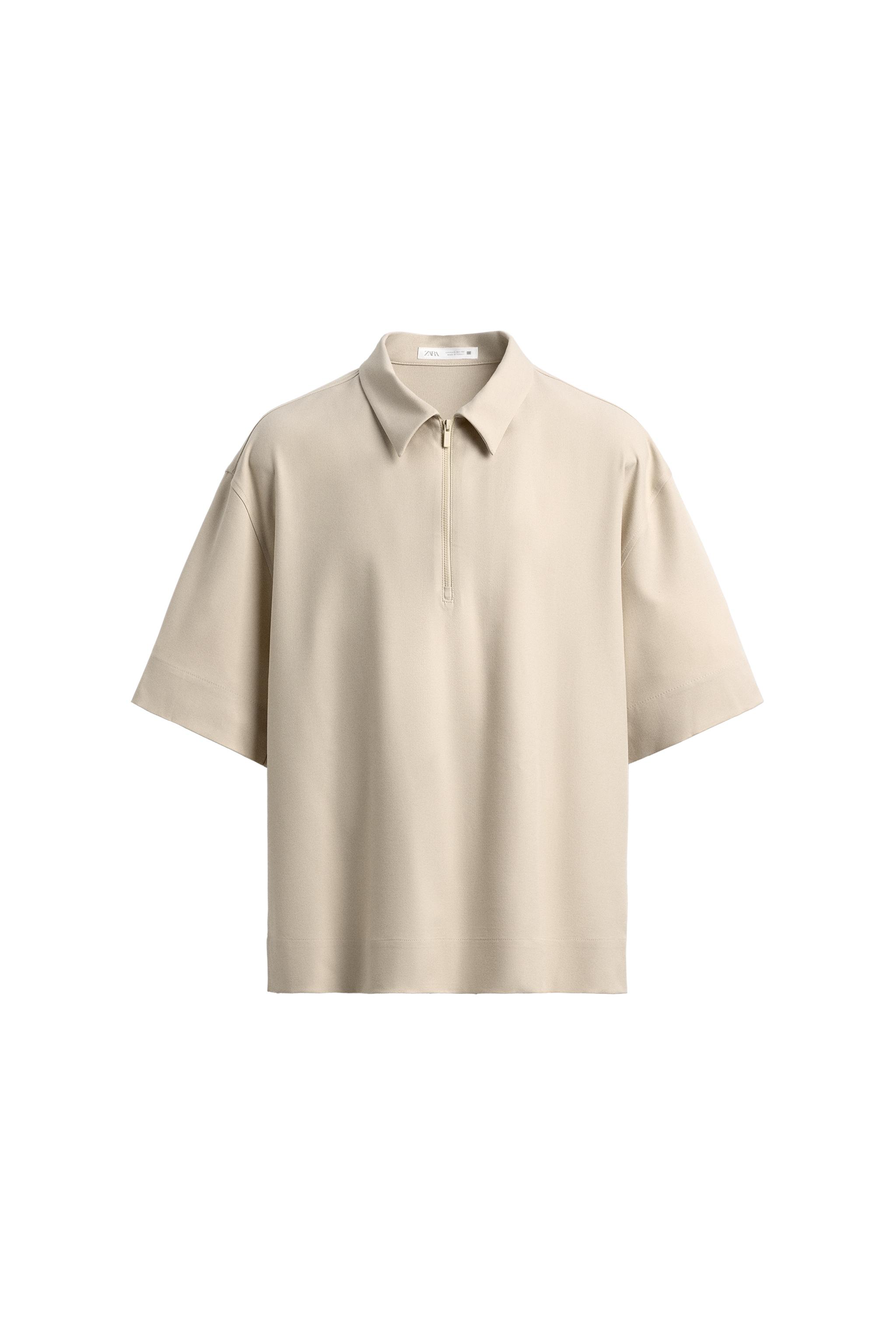 テクニカルジッパーポロシャツ - ミディアムエクリュ | ZARA Japan / 日本
