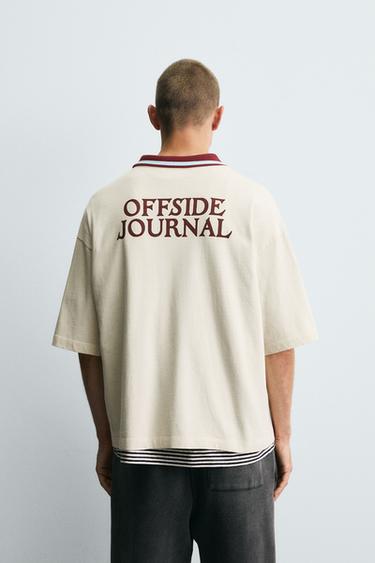 RETRO FOOTBALL PRINT POLO SHIRT - Sand by Zara - Image 2